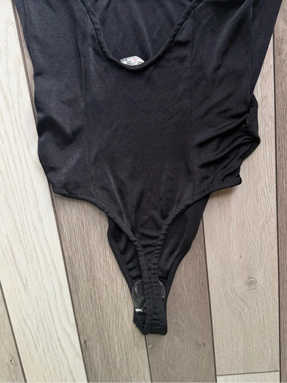 Free People Black Strapless Halter Bodysuit L